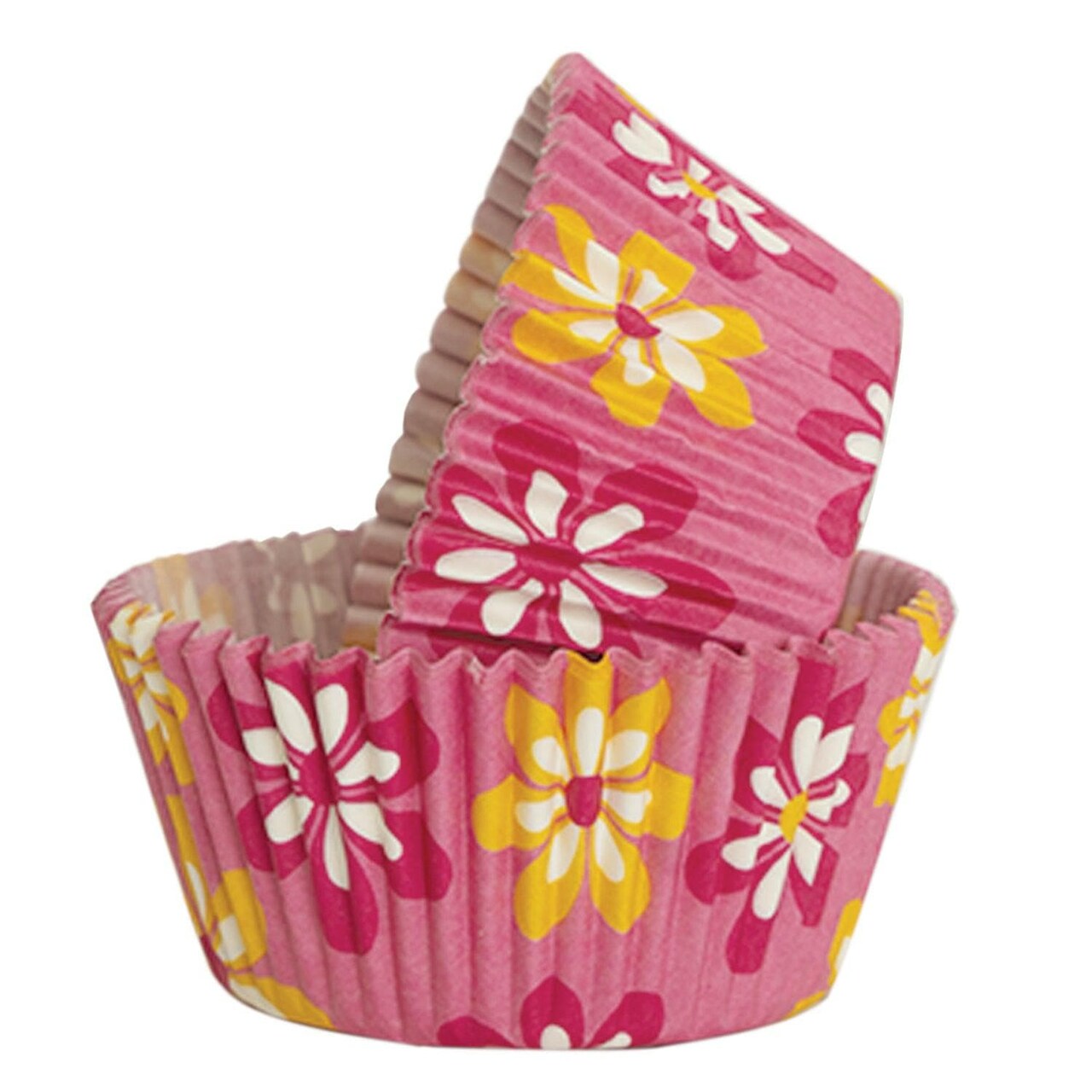 Pink Floral Standard Size Cupcake Wrappers & Liners | 25 PC Set